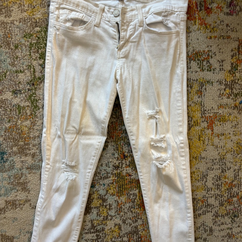 Flying Monkey White Ripped Skinny Jeans